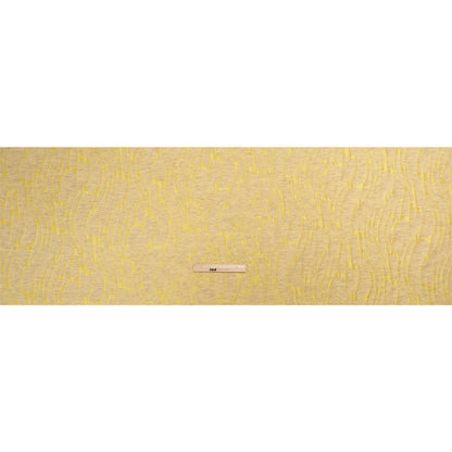 Luminous Yellow and Heathered Beige Ripples Lightweight Polyester and Linen Brocade