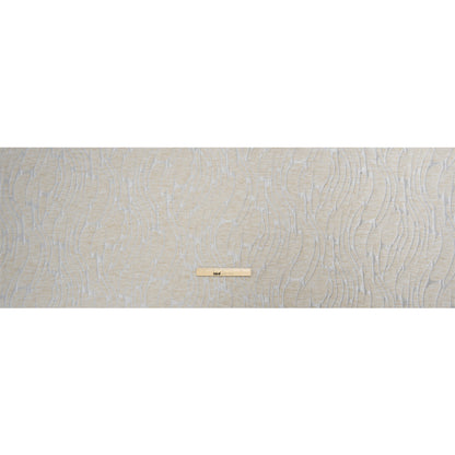 Luminous Baby Blue and Heathered Beige Ripples Lightweight Polyester and Linen Brocade
