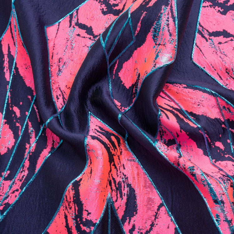 template--25130090922057__main-Metallic Teal, Navy and Hot Pink Diamond Dreams Luxury Brocade