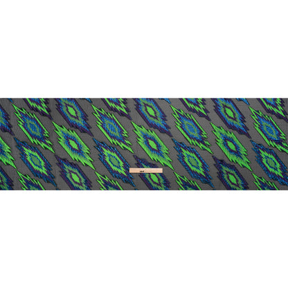 Metallic Blue, Purple and Lime Exploding Stars Ribbed Luxury Burnout Brocade