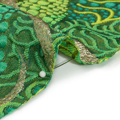 Metallic Gold and Lime Green Organic Flow Luxury Brocade