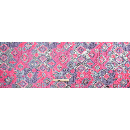 Metallic Silver, Hot Pink and Lavender Diamond Skies Luxury Brocade