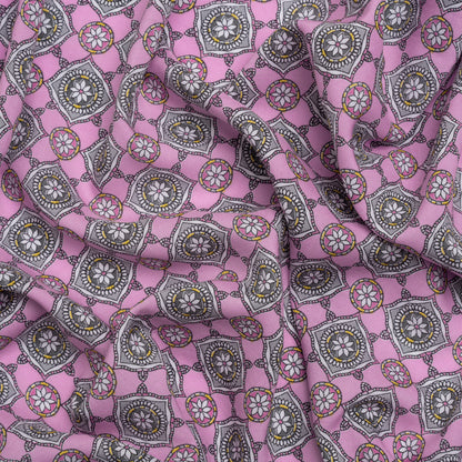 Rayon Batiste - Lavender and Gray Floral Charms