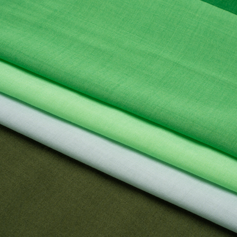 Rayon Batiste - Green Wide Stripes Full