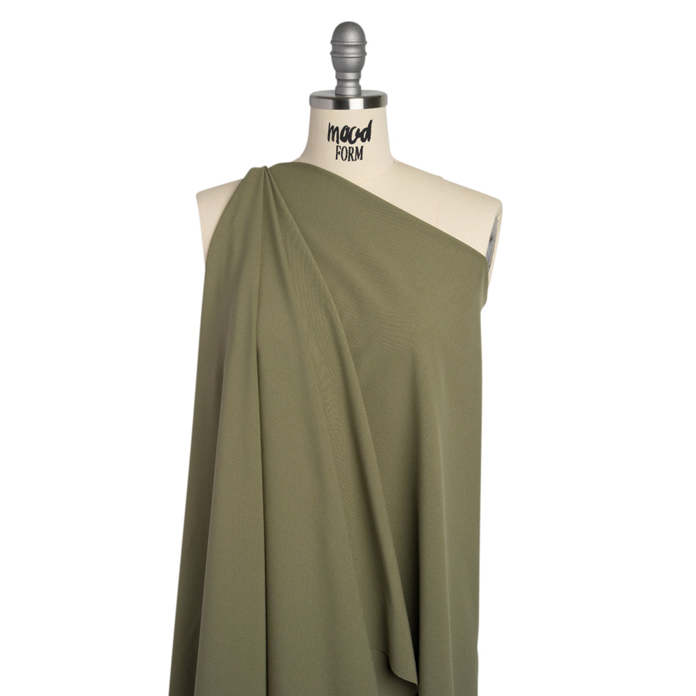 Polyester Interlock Knit - Light Olive Green Drape