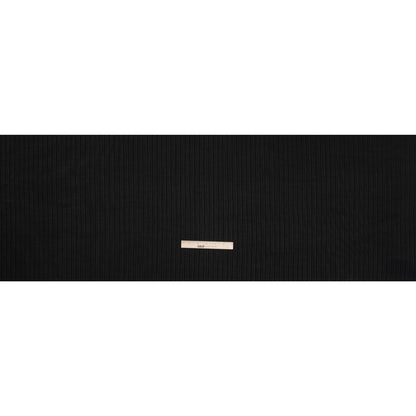 Stretch Polyester 3x10 Rib Knit - Caviar Black Full