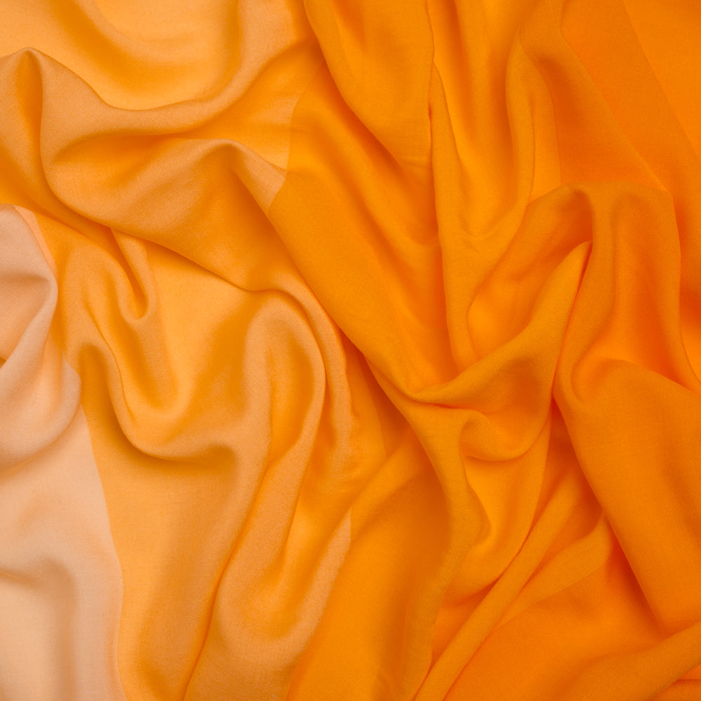 Rayon Batiste - Butter Yellow and Orange Wide Stripes