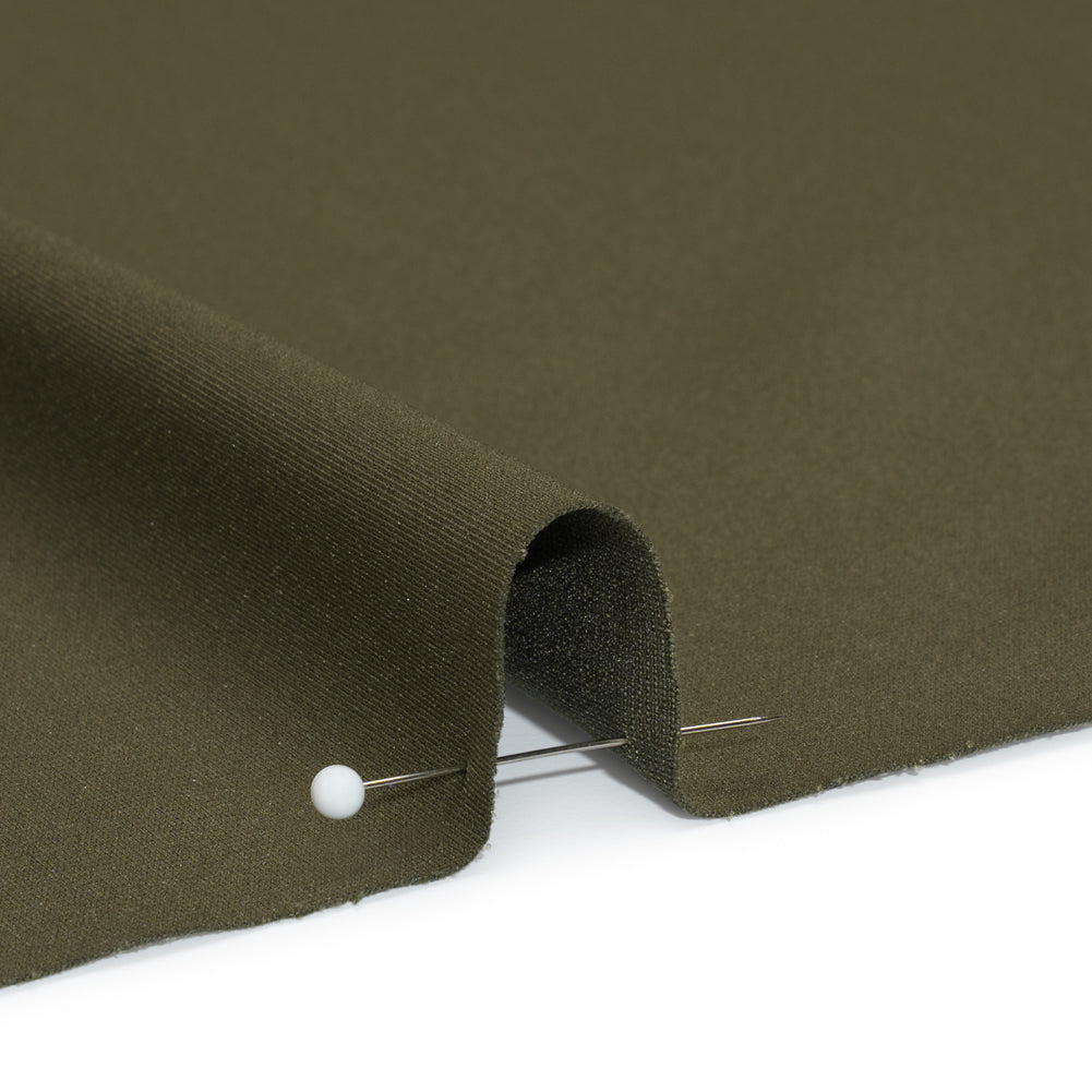 Polyester Interlock Knit - Moss Green Detail