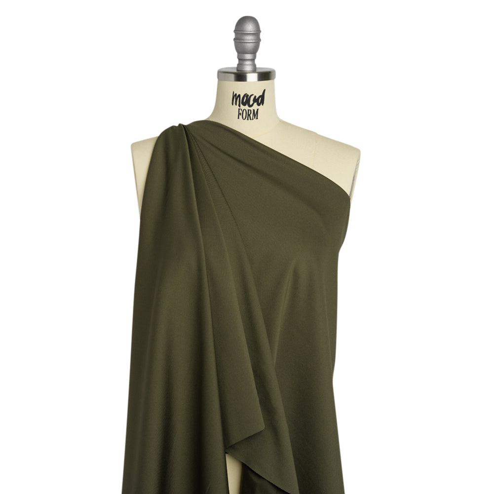 Polyester Interlock Knit - Moss Green Drape