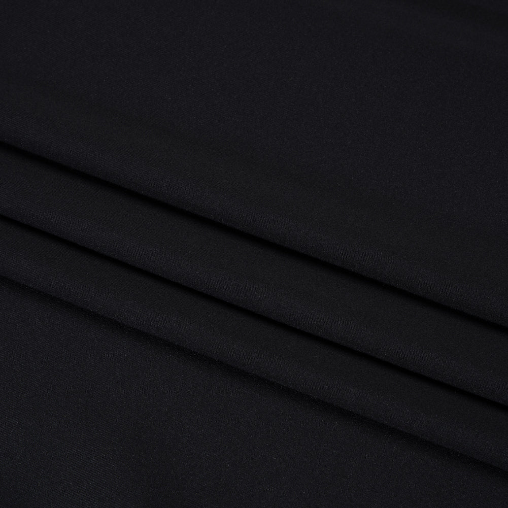 Stretch Polyester Interlock Knit - Black Folded