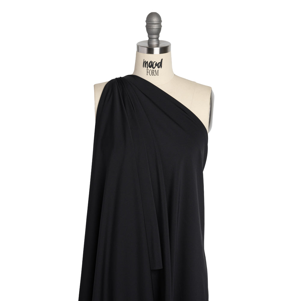 Stretch Polyester Interlock Knit - Black Drape
