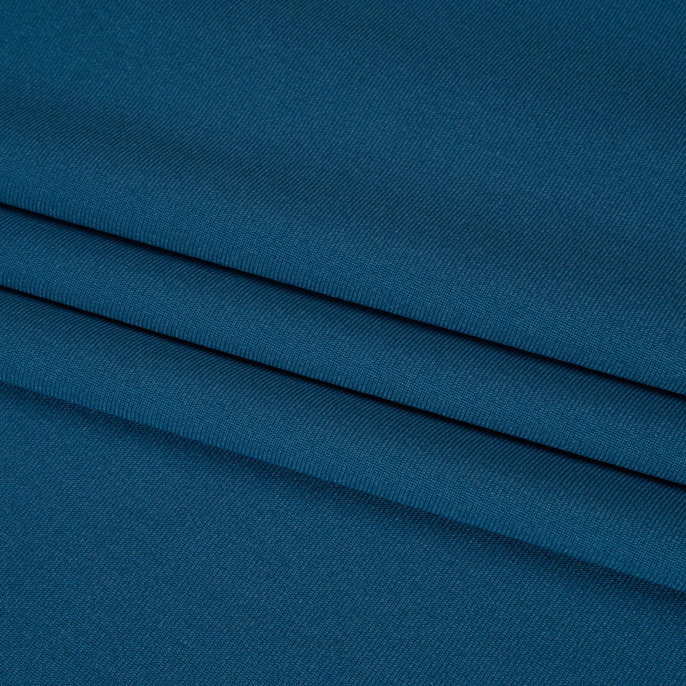 Polyester Interlock Knit - Evening Blue Folded