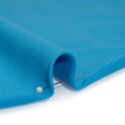 Cotton and Polyester French Terry - Turquoise Blue Detail