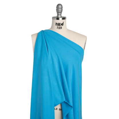 Cotton and Polyester French Terry - Turquoise Blue Drape