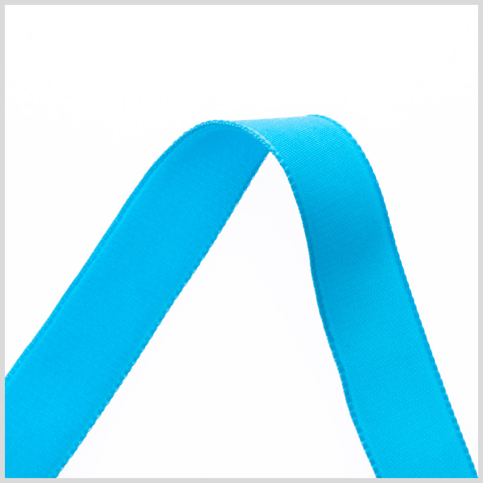 0.625" Turquoise Nylon Velvet Ribbon Detail