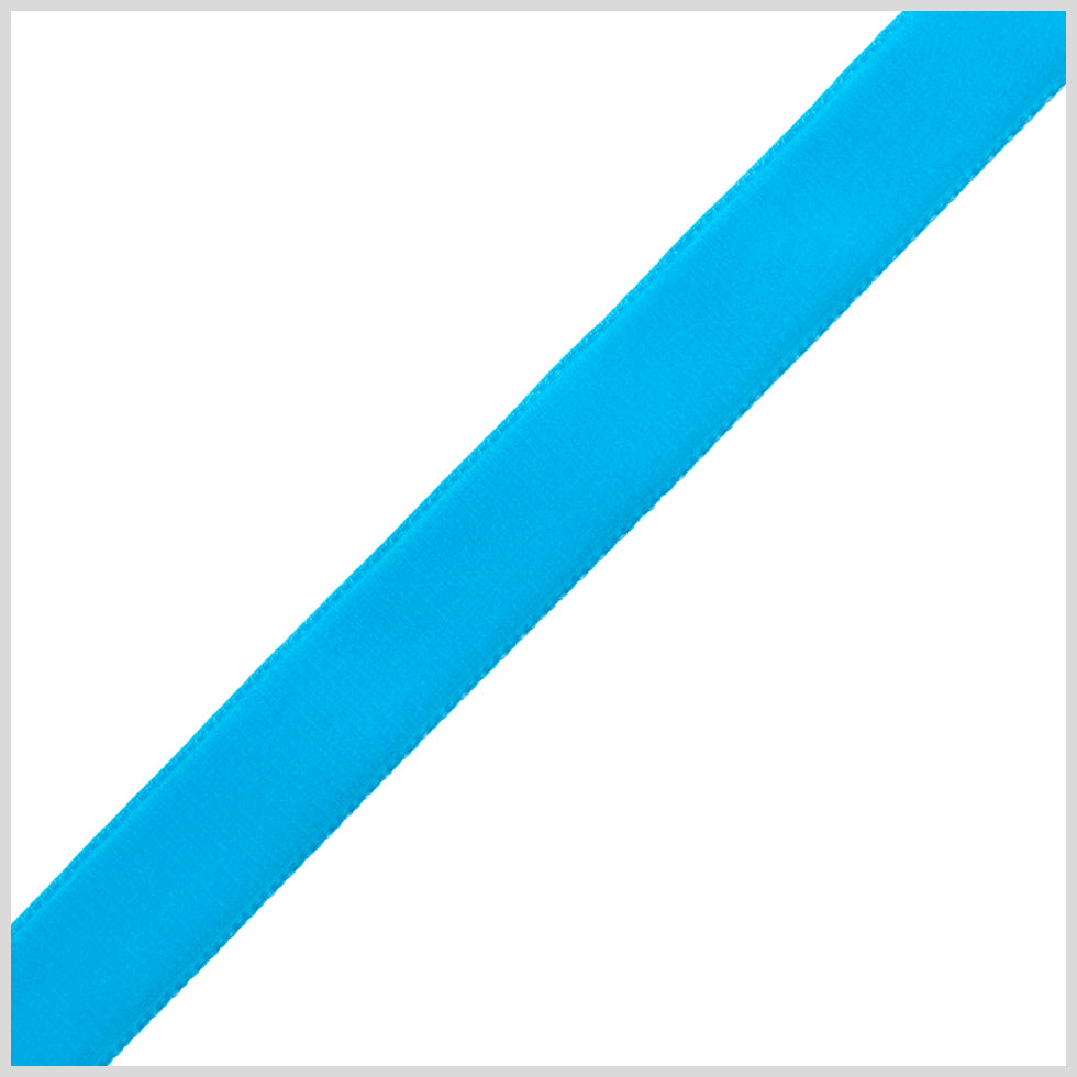 0.625" Turquoise Nylon Velvet Ribbon