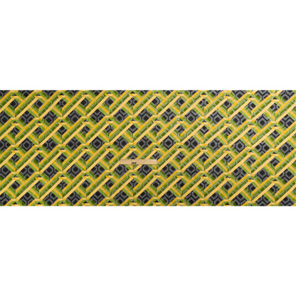 Geometric Burnout Polyester Woven Print - Green, Yellow and Black Geometric - Mood Exclusive Bananquit Babble Drape