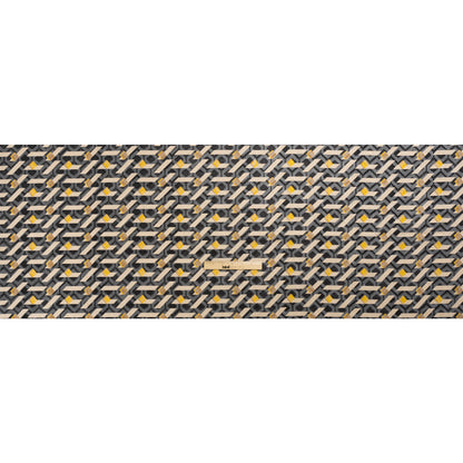 Geometric Burnout Polyester Woven Print - Black and Yellow Geometric - Mood Exclusive Treasures Untold Drape