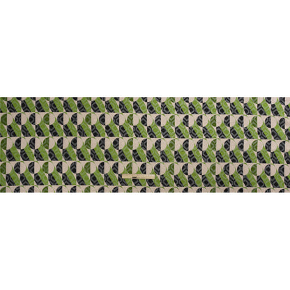 Geometric Burnout Polyester Woven Print - Green Circles and Rectangles - Mood Exclusive Floyd's Moon Drape