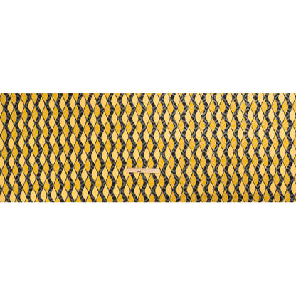 Geometric Burnout Polyester Woven Print - Saffron Yellow Waves - Mood Exclusive Mayfield Falls Drape