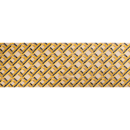 Geometric Burnout Polyester Woven Print - Yellow, Beige and Black Geometric - Mood Exclusive Bananquit Babble Drape
