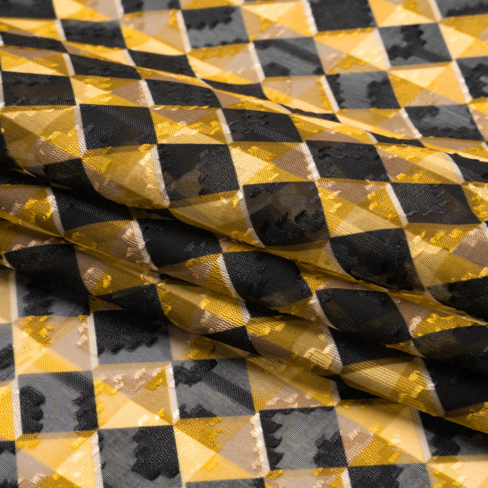 Geometric Burnout Polyester Woven Print - Yellow and Black Geometric - Mood Exclusive Raw Honey Glow Full