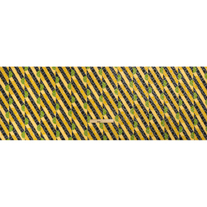 Geometric Burnout Polyester Woven Print - Goldenrod Half Circles and Stripes - Mood Exclusive Sunrise Kingdom Drape
