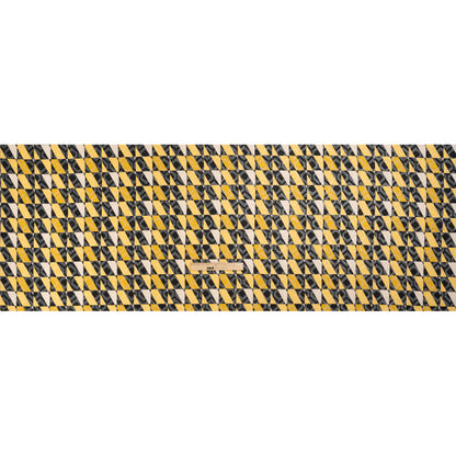 Geometric Burnout Polyester Woven Print - Yellow Divided Squares - Mood Exclusive Healthshire Hills Drape