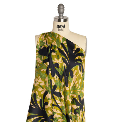 Mood Exclusive Green Tree of Life Striped Viscose Dobby Detail