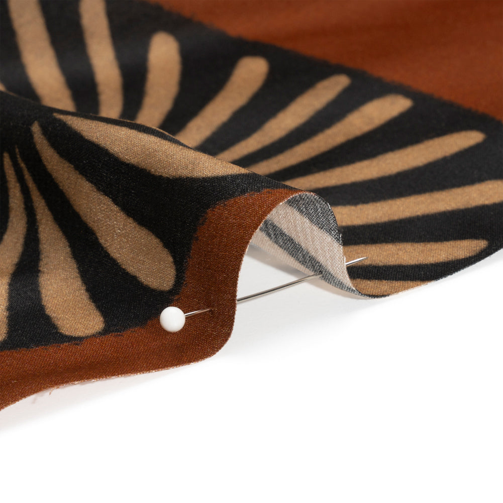 Mood Exclusive Brown Maggie's Medallions Striped Viscose Dobby Folded