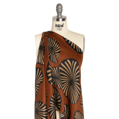 Mood Exclusive Brown Maggie's Medallions Striped Viscose Dobby Detail