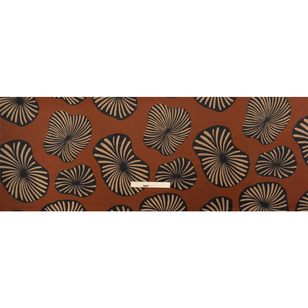 Mood Exclusive Brown Maggie's Medallions Striped Viscose Dobby Drape