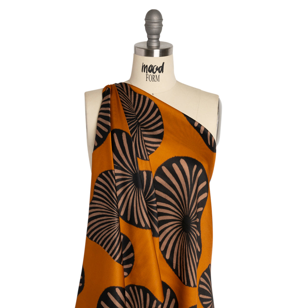 Mood Exclusive Orange Maggie's Medallions Striped Viscose Dobby Detail