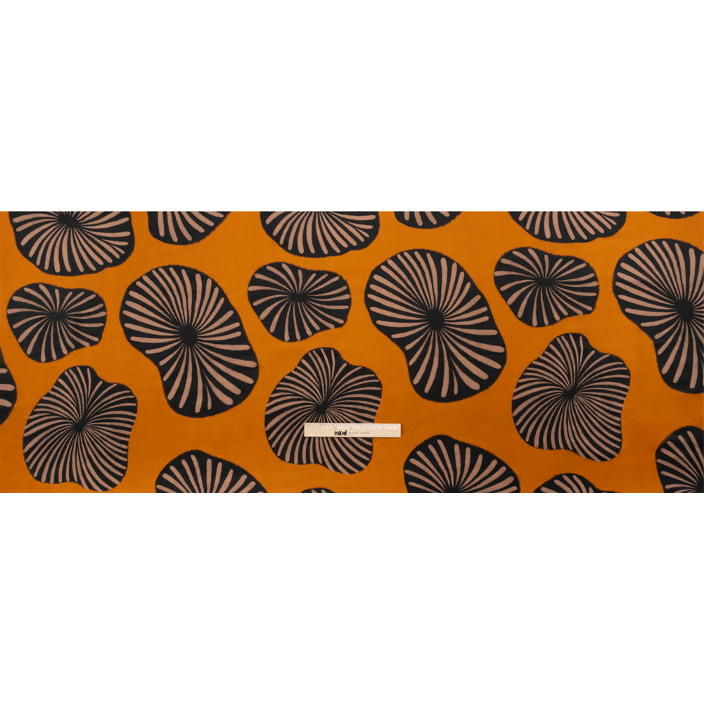 Mood Exclusive Orange Maggie's Medallions Striped Viscose Dobby Drape