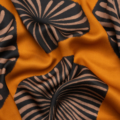 Mood Exclusive Orange Maggie's Medallions Striped Viscose Dobby