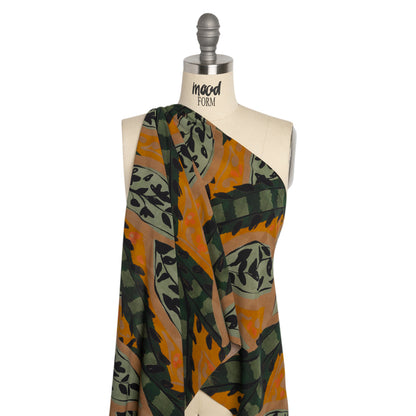 Mood Exclusive Mustard Vine Time Lightweight Recycled Polyester Crepe Drape