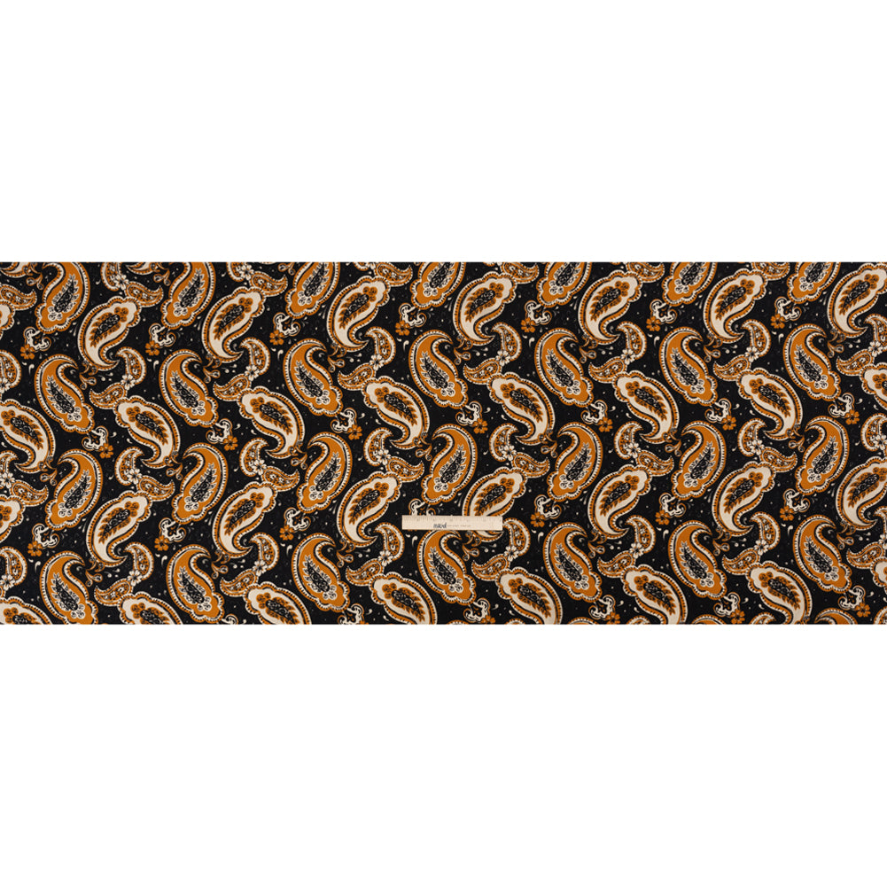 Mood Exclusive Black Here's to Paisley Lightweight Recycled Polyester Crepe Full