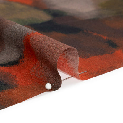 Mood Exclusive Red Fade Away Lightweight Polyester Crepe Detail