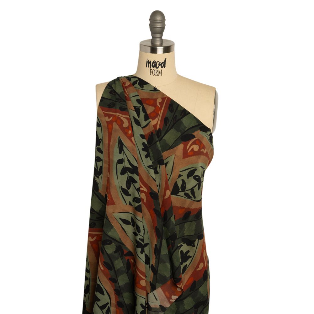 Mood Exclusive Rust Vine Time Lightweight Recycled Polyester Crepe Drape