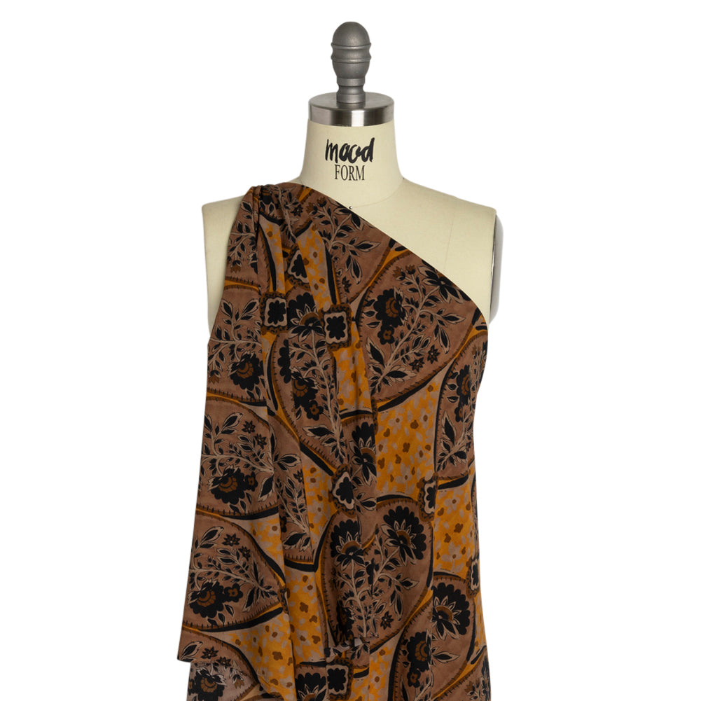 Mood Exclusive Brown Vale of Victoria Lightweight Polyester Crepe Drape