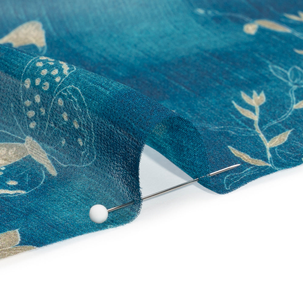 Mood Exclusive Indigo Quietly Cascades Viscose Chiffon Folded