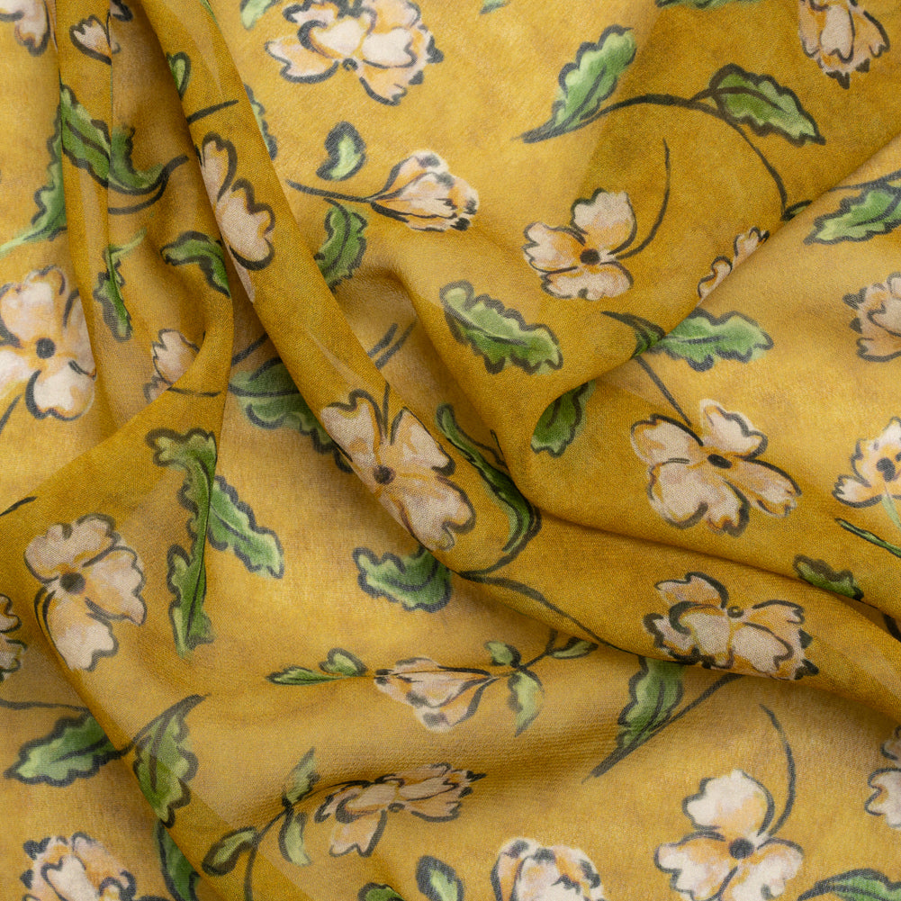 Mood Exclusive Yellow Beautiful Fool Viscose Chiffon