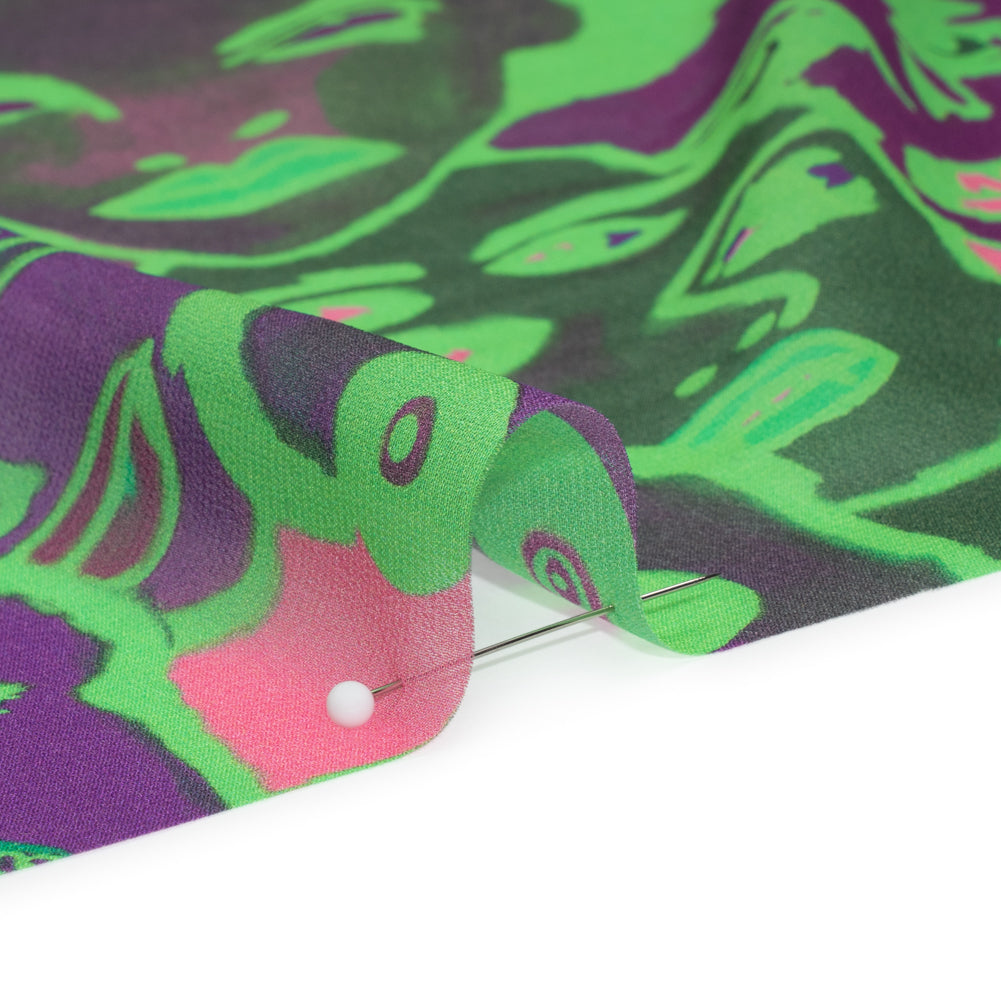 Mood Exclusive Neon Green Nefarious Fiends Viscose Chiffon Folded