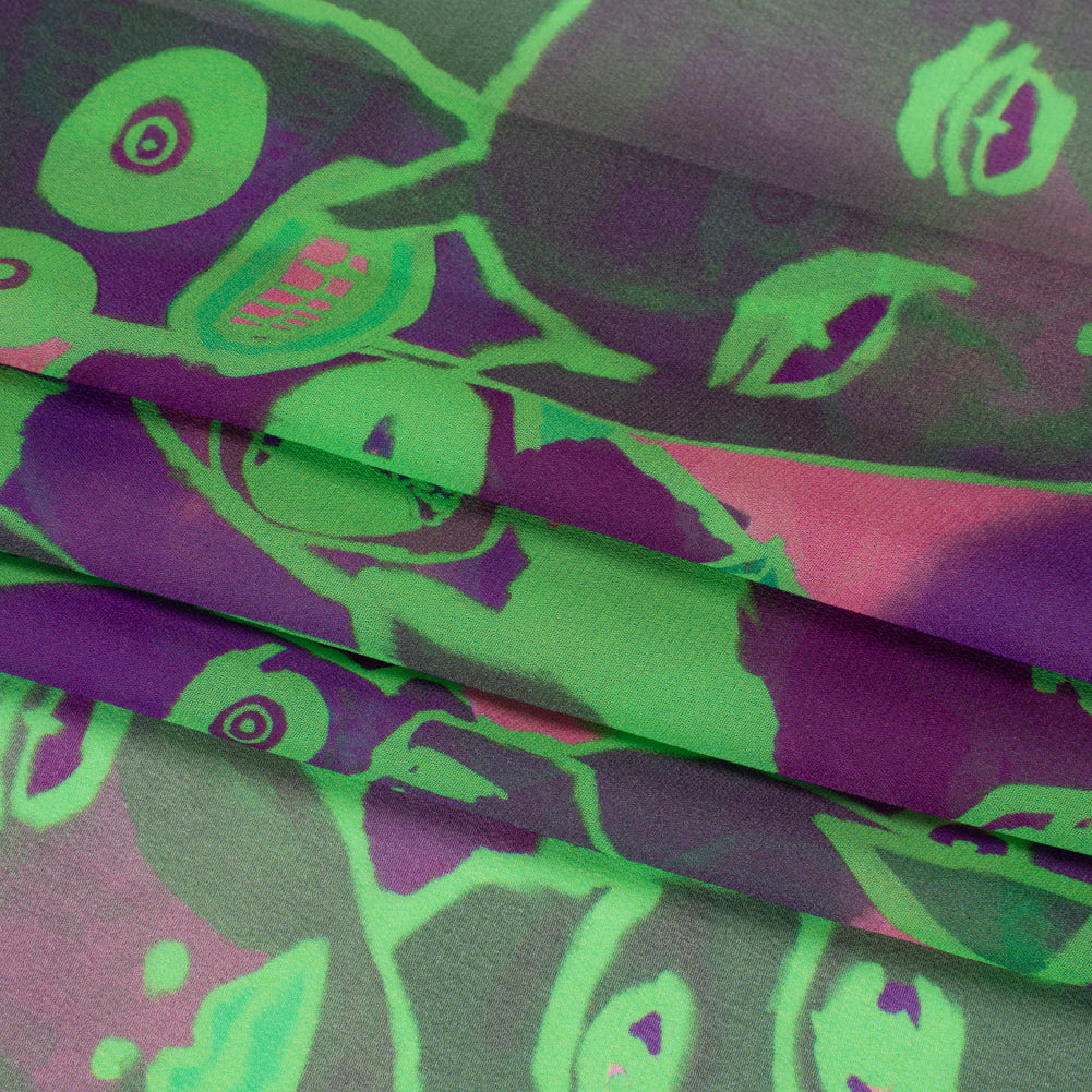 Mood Exclusive Neon Green Nefarious Fiends Viscose Chiffon Full