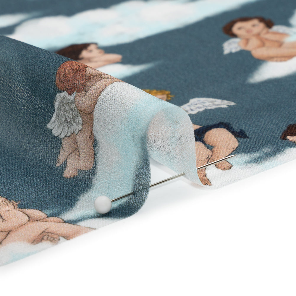 Mood Exclusive Blue Drowsy Dreamers Viscose Chiffon Folded