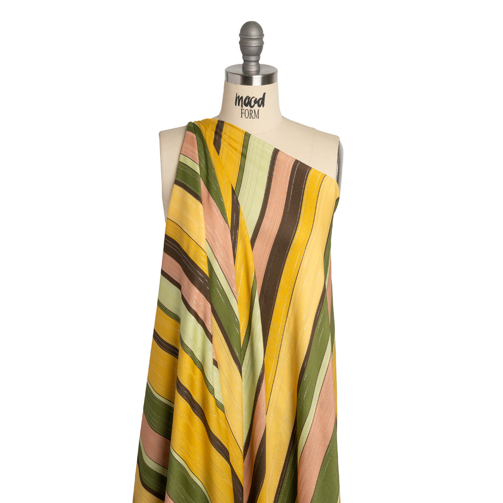 Mood Exclusive Matilda's Garden Metallic Striped Viscose Dobby Panel Detail