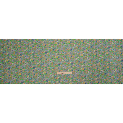 Crinkled Cotton Gauzy Woven Print - Green, Orange and Purple Floral - Mood Exclusive The Perks of Being Full