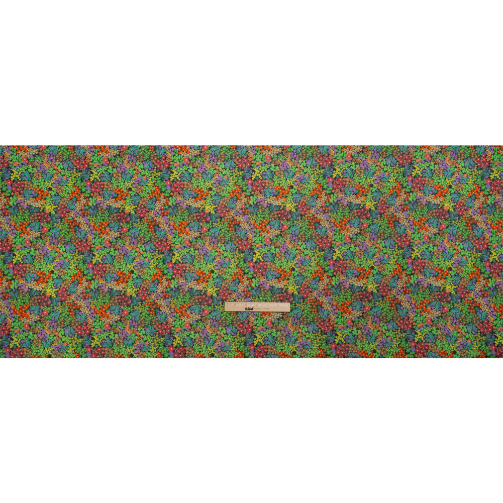 Crinkled Cotton Gauzy Woven Print - Green and Red Floral - Mood Exclusive The View Above Full