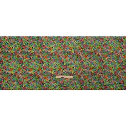 Crinkled Cotton Gauzy Woven Print - Green and Red Floral - Mood Exclusive The View Above Full