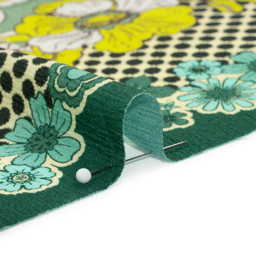 Mood Exclusive Green In Her Hair Crinkled Gauzy Viscose Crepe Panel Folded